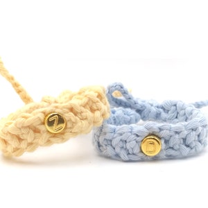 Twin ID Bracelets Newborn / Twin ID Anklet From Organic Cotton / 2 pcs