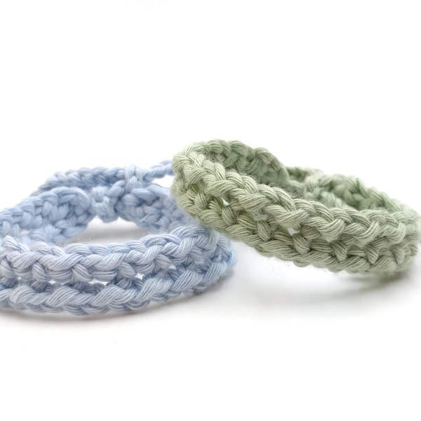 Twin Bracelets Newborn 2 pcs / Crochet Anklets From Organic Cotton