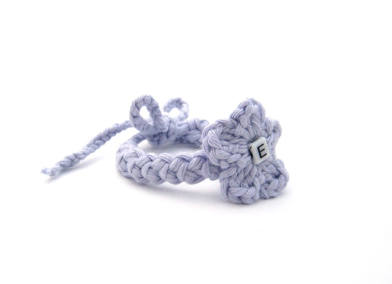 Anklets Monogram From Organic Cotton Newborn ID Bracelet Choose Color