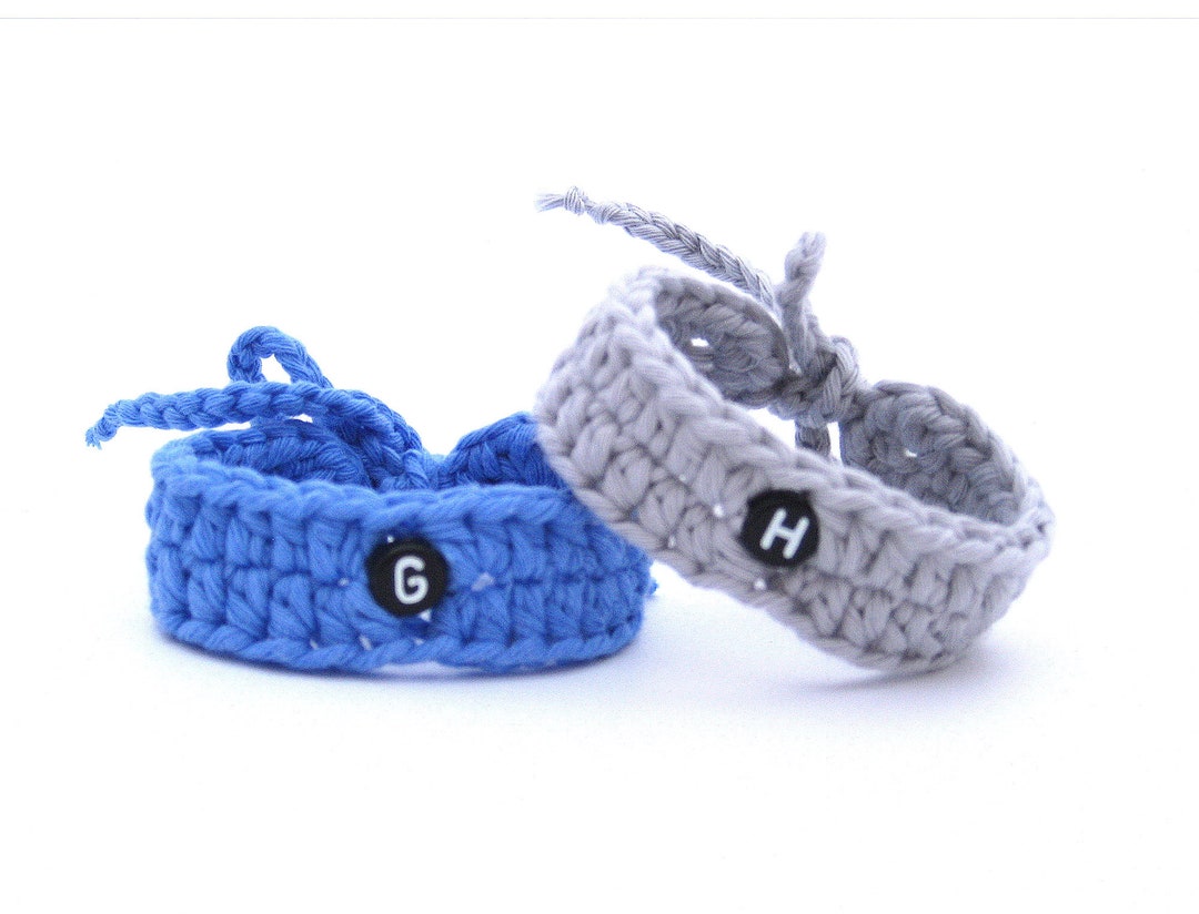 Baby Twin ID Bracelets 2 Pcs / Anklets Monogram From Organic Etsy