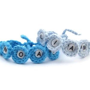 2 bracelets d'identification en coton bio / Bracelet personnalisé / Couleur au choix