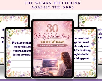 Digital Journal For Women 30 Daily Declarations For The Woman Rebuilding Against The Odds PDF Ebook (Digital Download)