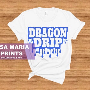 Dragon Drip School Mascot - Royal Blue SVG - PNG - Instant Digital Download