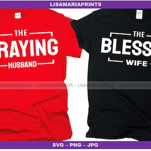 El esposo rezando Esposa bendecida Pareja SVG - PNG - JPEG - Descarga digital instantánea