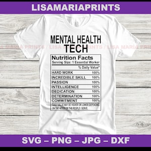 Mental Health Tech Nutrition Facts  SVG JPG Png Dxf - Instant Digital Download - No Physical Product Will Be Sent