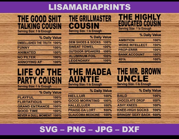 Cousin Nutrition Facts Bundle 24 Total 