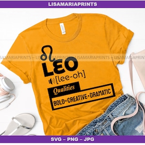 Leo Birthday Qualities  - Leo Birthday Shirt Design - SVG PNG JPG - Instant Digital Download