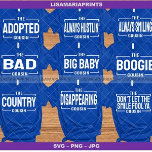 24 Custom Family Reunion Cousin Bundle - SVG - PNG Cousin Shirts - Cousin Weekend - Instant Digital Download - Easter - Thanksgiving