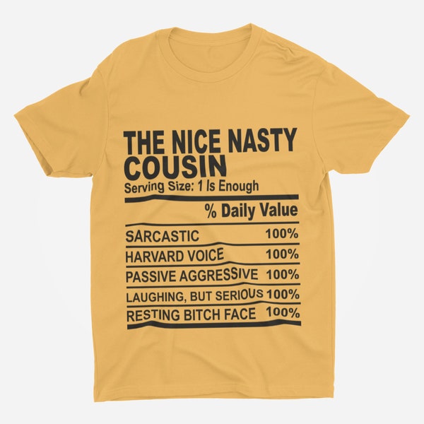 The Nice Nasty Cousin Nutrition Facts SVG Jpg PNG - Instant Digital Download - No Physical Product Will Be Sent