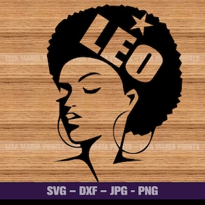 Leo Afro Zodiac Birthday SVG PNG JPG - Natychmiastowe pobranie cyfrowe - Nie zostanie wysłany żaden produkt fizyczny