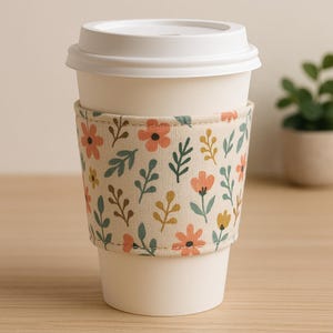 Coffee Cup Sleeve Sewing Pattern PDF | DIY Cozy Coffee Sleeve | Beginner Sewing Project | Reusable Eco-Friendly Cup Cozy