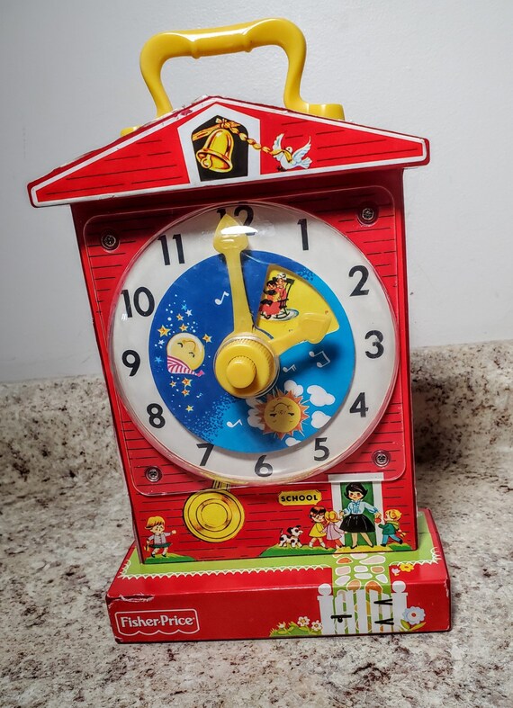 Vintage Fisher Price Music Box Teaching Clock 998 Etsy