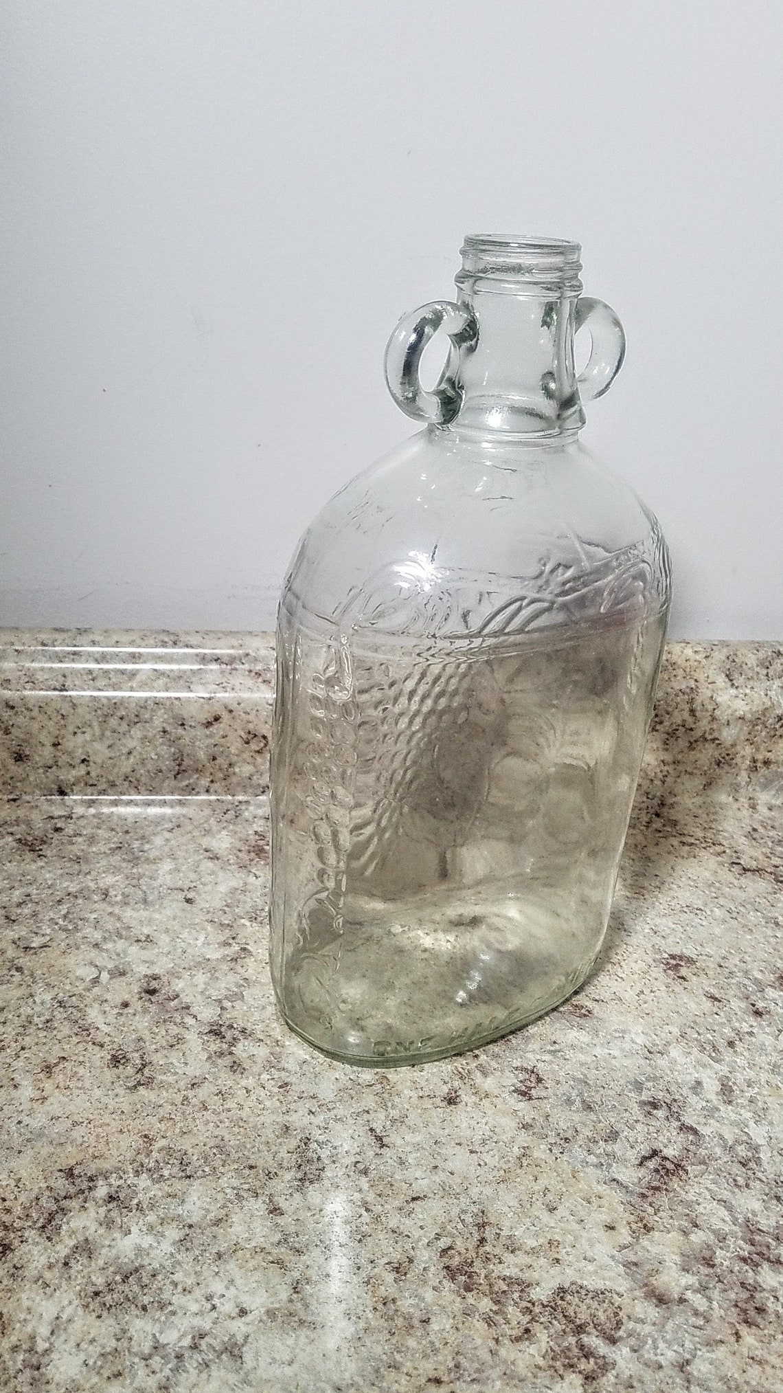 Vintage HalfGallon BALL WINE Decanter Bottle Embossed Grape Etsy