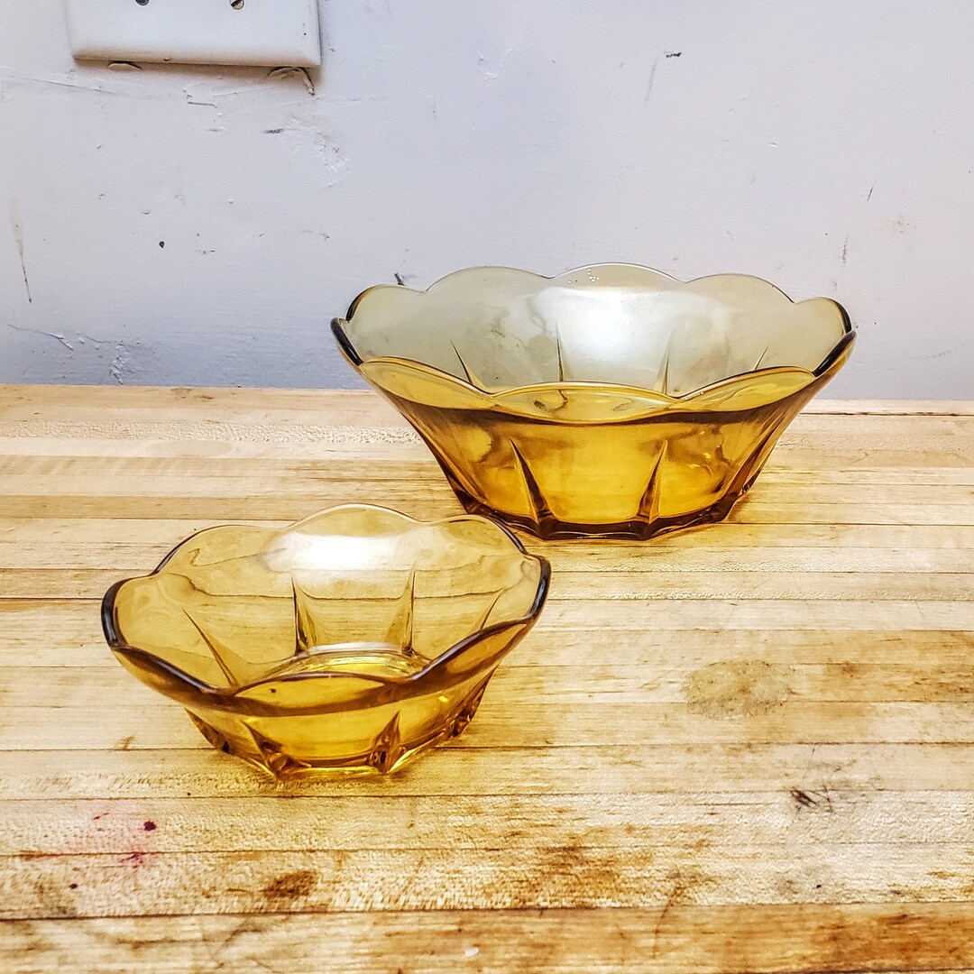 Vintage Anchor Hocking Chip & Dip Set Swedish Modern in Honey Etsy