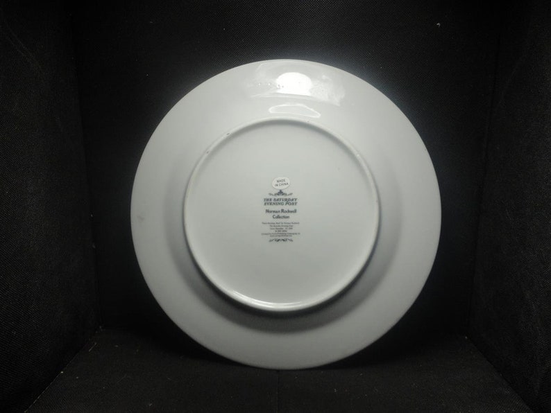 Porcelain Plate Saturday Evening Post Illustration NORMAN ROCKWELL Plate Christmas Decor Merrie Christmas Mistletoe
