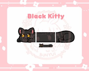 Twitch Emotes Pack Cute Kawaii Chibi Black Kitty Cat /Discord Cute Kitty Kawaii Download Digital Files / Emotes for Streamers