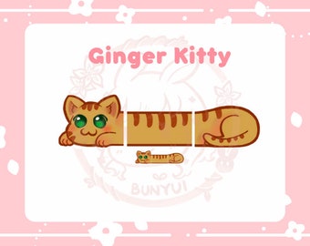 Twitch Emotes Pack Cute Kawaii Chibi Ginger Tabby Kitty Cat /Discord Cute Kitty Kawaii Download Digital Files / Emotes for Streamers
