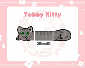 Twitch Emotes Pack Cute Kawaii Chibi Gray Tabby Kitty Cat /Discord Cute Kitty Kawaii Download Digital Files / Emotes for Streamers