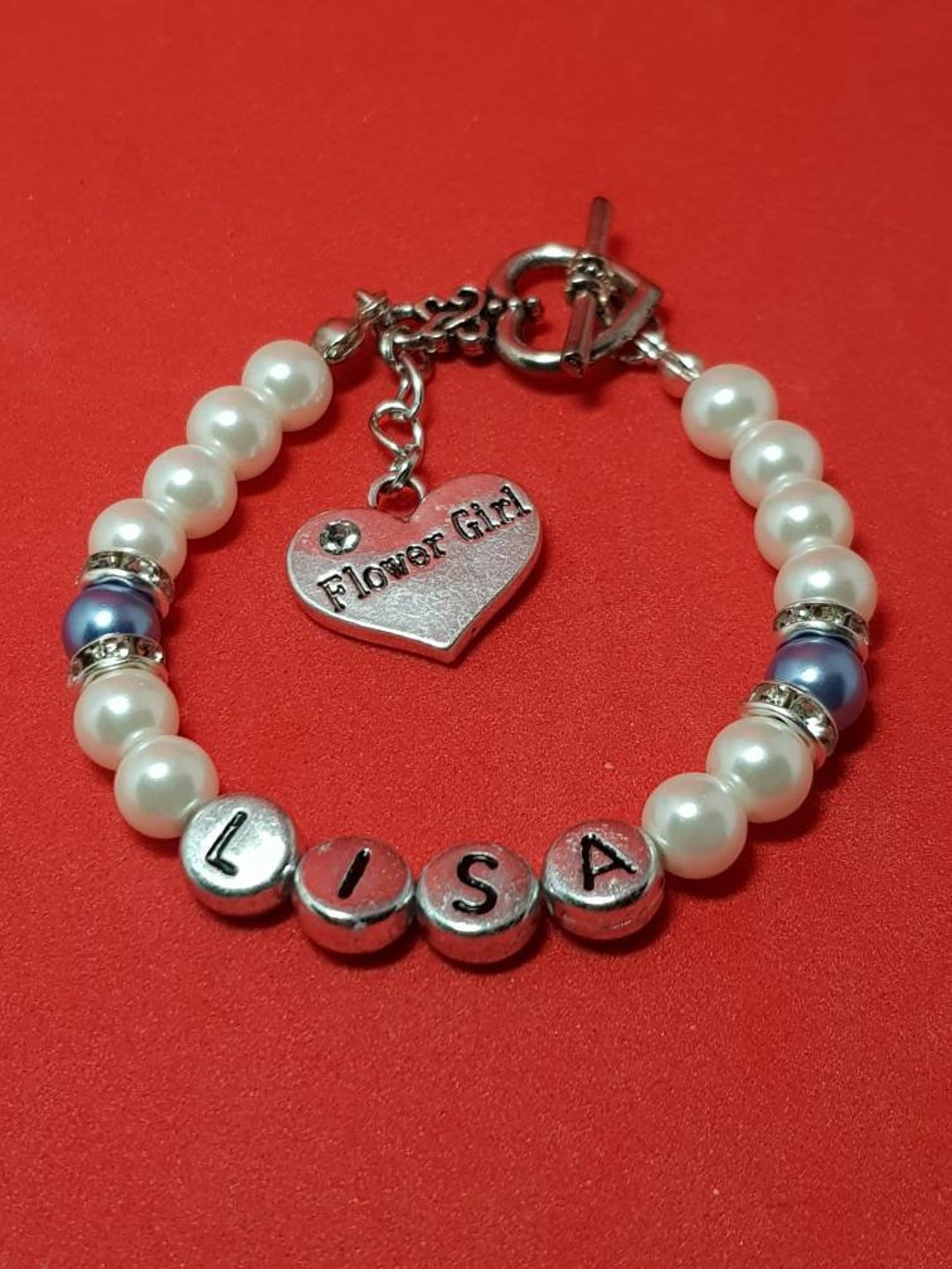 Beaded Bracelets With Names and Charms Etsy