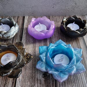 Lotus flower candle holder and tealight