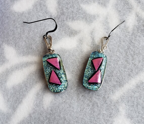 Handmade Layered Glass Earrings - image 3