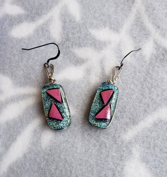 Handmade Layered Glass Earrings - image 2