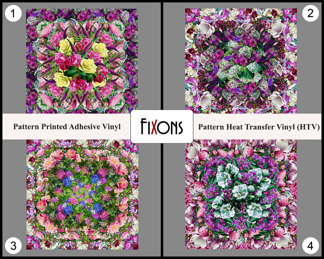 Pattern Adhesive Vinyl Pattern Heat Transfer Vinyl HTV 822 4 piece ...