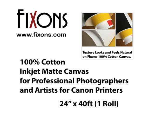Cotton Canvas Matte for Epson Printers 24/" x 40/' 3 Rolls