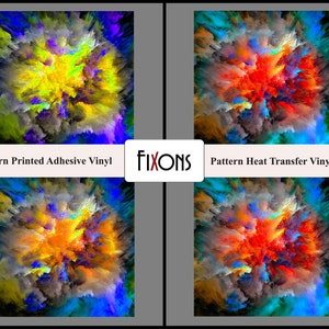 Pattern Printed Adhesive Matte Vinyl - No Messy Residue When Removing - Bubble Free Application/ Pattern Heat Transfer Vinyl-HTV - FX716AH