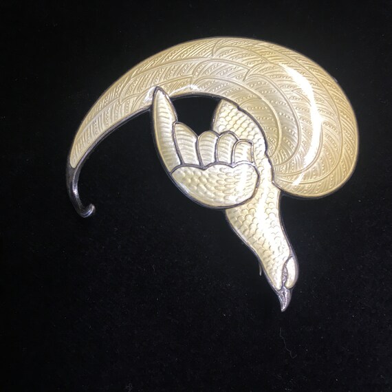 Guilloche brooch By Thune silver