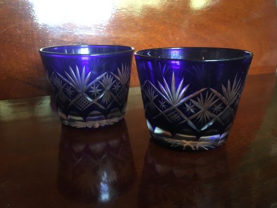 Edo Kiriko Guinomi Ochoko Japanese glass Sake cup set of 5 Made in Japan