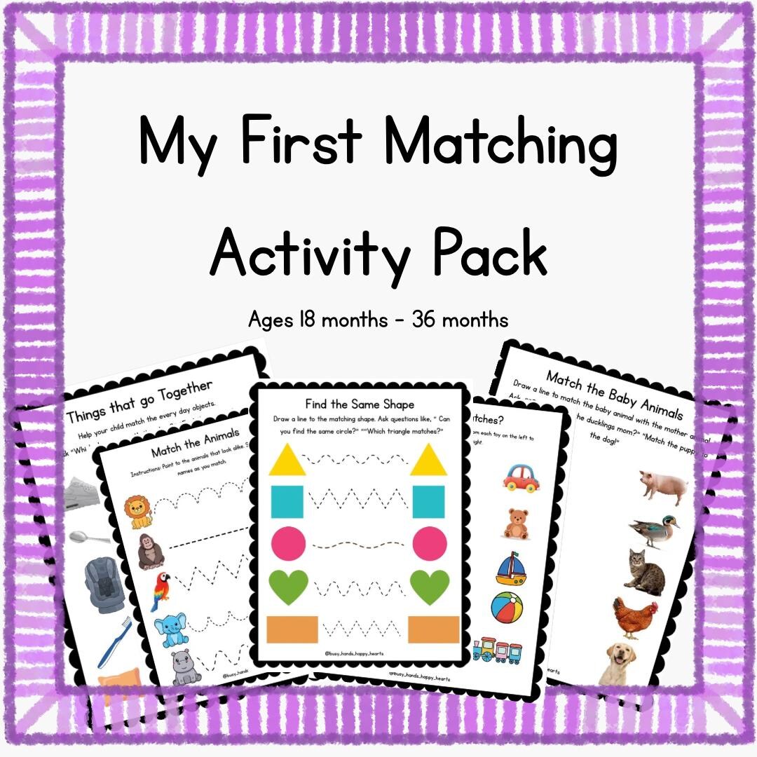 Toddler Matching Game Activity Pack: Screen-free Learning (digital