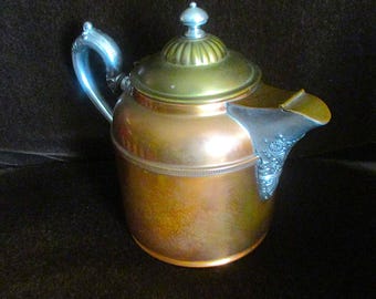 Vintage Manning Bowman Copper Coffee Pot, Art Deco Kitchen Decor
