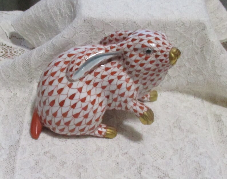 Herend Rabbit Large 4 Bunny Large Figurine Herend Etsy