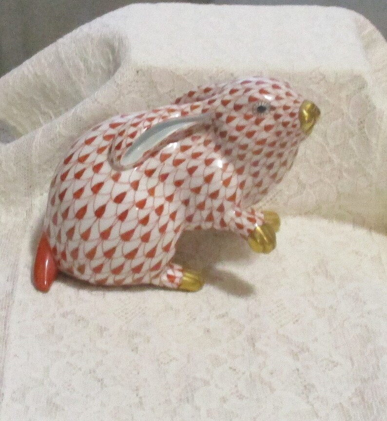 Herend Rabbit Large 4 Bunny Large Figurine Herend Etsy