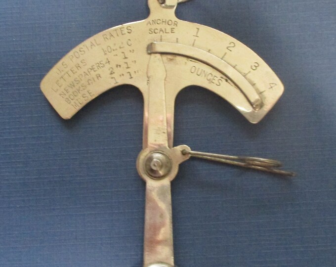Vintage Postage Scale, Hand Held Postal Weight, Anchor Scale, Pat