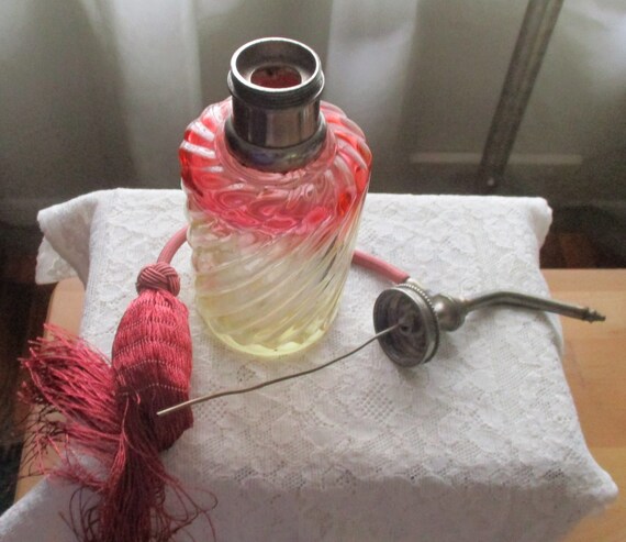French Perfume Bottle,  Baccarat Glass, Atomizer,… - image 4