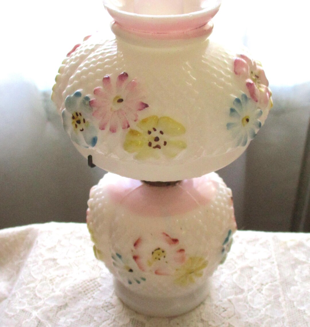 Miniature Oil Lamp, Cosmos Pattern, Home Decor, Cabin Decor - Etsy
