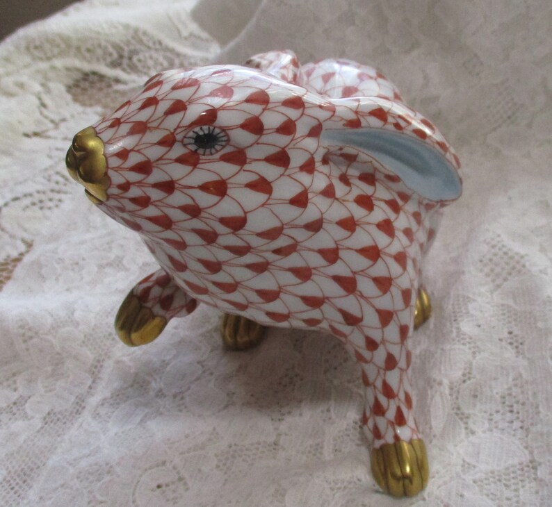 Herend Rabbit Large 4 Bunny Large Figurine Herend Etsy