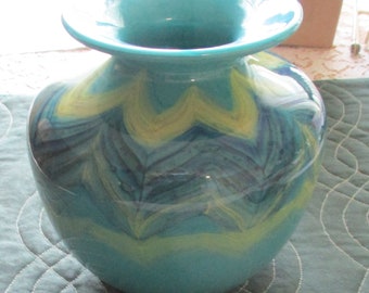Cabinet Vase, Michael Nourot, Hand Blown Glass Vase, Early 1975, Signed and Numbered