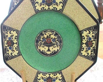 Wedgewood Salad Plates (4), Nanette, Green Center, Serving Dishes, Vintage Plates