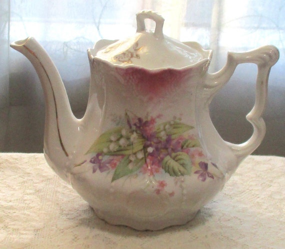 Hand Painted Prussia Tea Pot (DEB) Hand Painted Prussia Tea Pot (DEB)