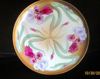 Art Deco Hand Painted Plate, Jul H. Brauer Artist, Chicago Studio, Collectable Plates
