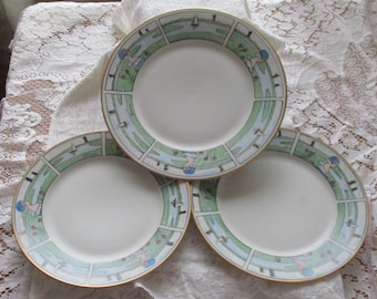 Pickard China Plates, Set of 3,  Hand Painted Dutch Scene, Artist Signed F James