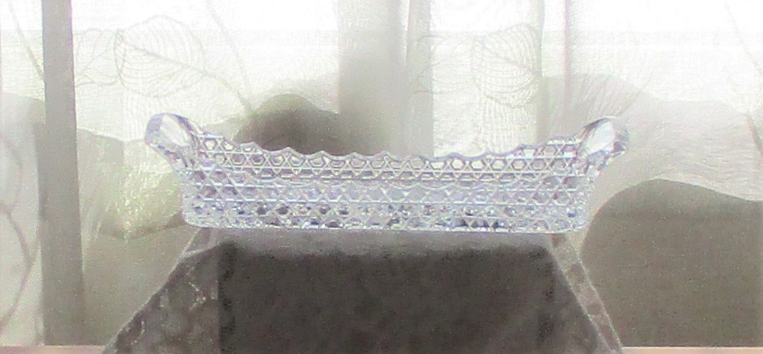 Cut Glass, Sugar Cube Tray, ABCG, Hob Button Pattern, Wedding Gift