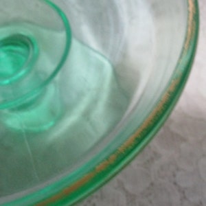 Two Compote's, Green Depression Glassware, Candy Dishes, Vaseline Glassware, Home Decor, Wedding Gift image 5