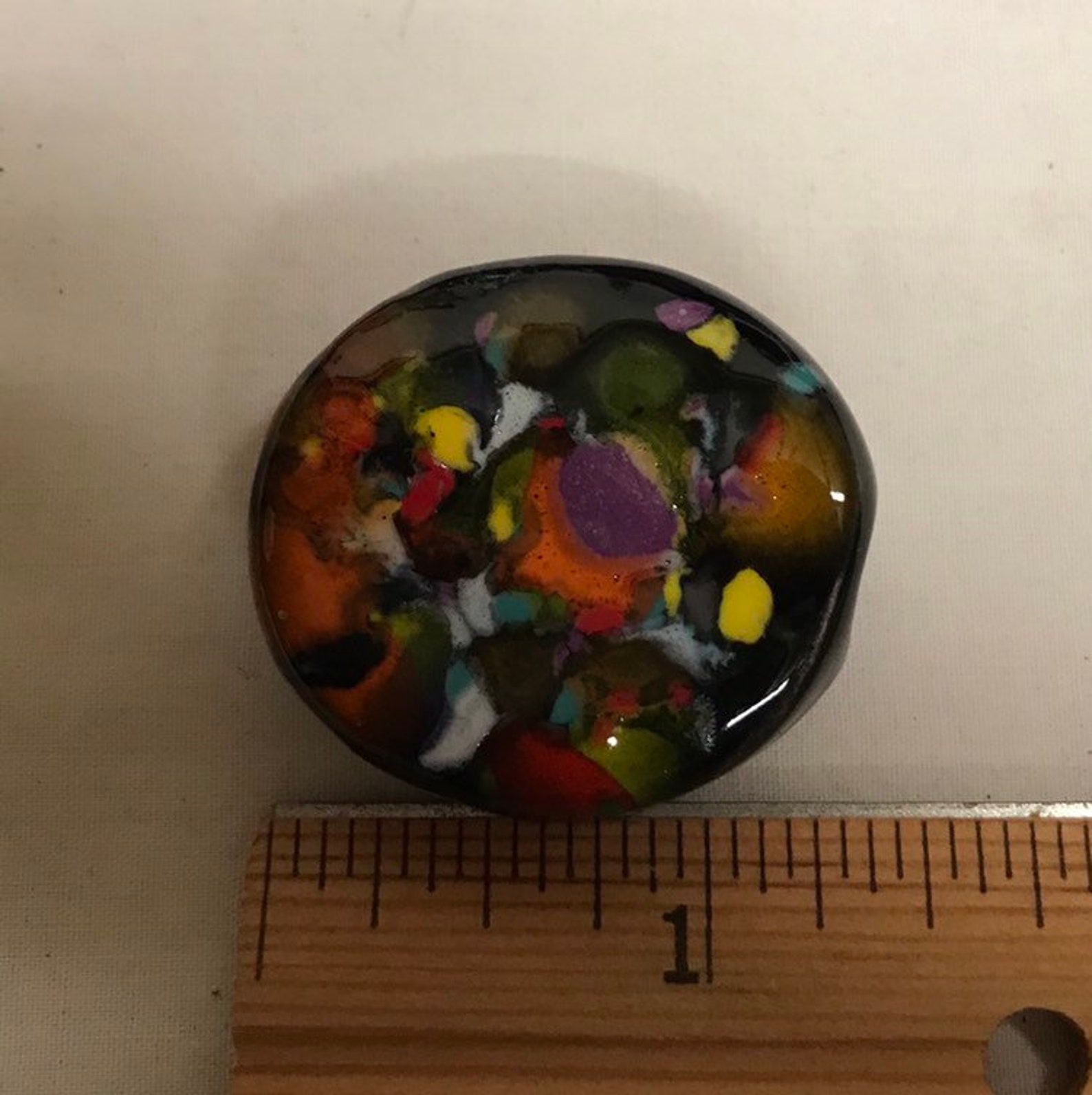 Ceramic Smoke Stone Black With Multicolored Effect Hand Rolled Etsy