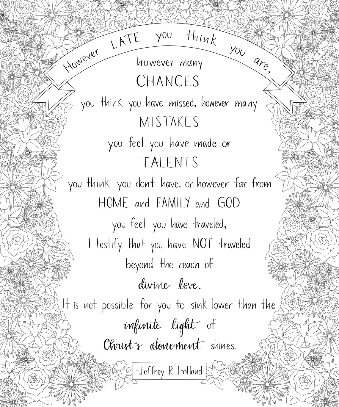 Printable Coloring Pages- Christ's Atonement by Jeffrey R. Holland - Etsy