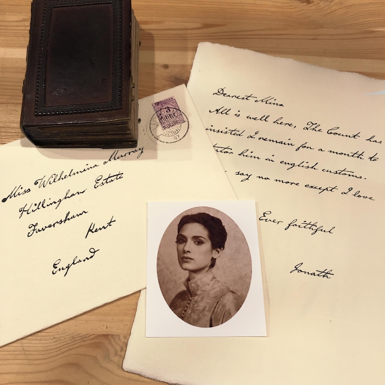 Replicas Bram Stokers Dracula Film, Letters and documents Mina Murray, Jonathan Harker, Van Helsing image 2