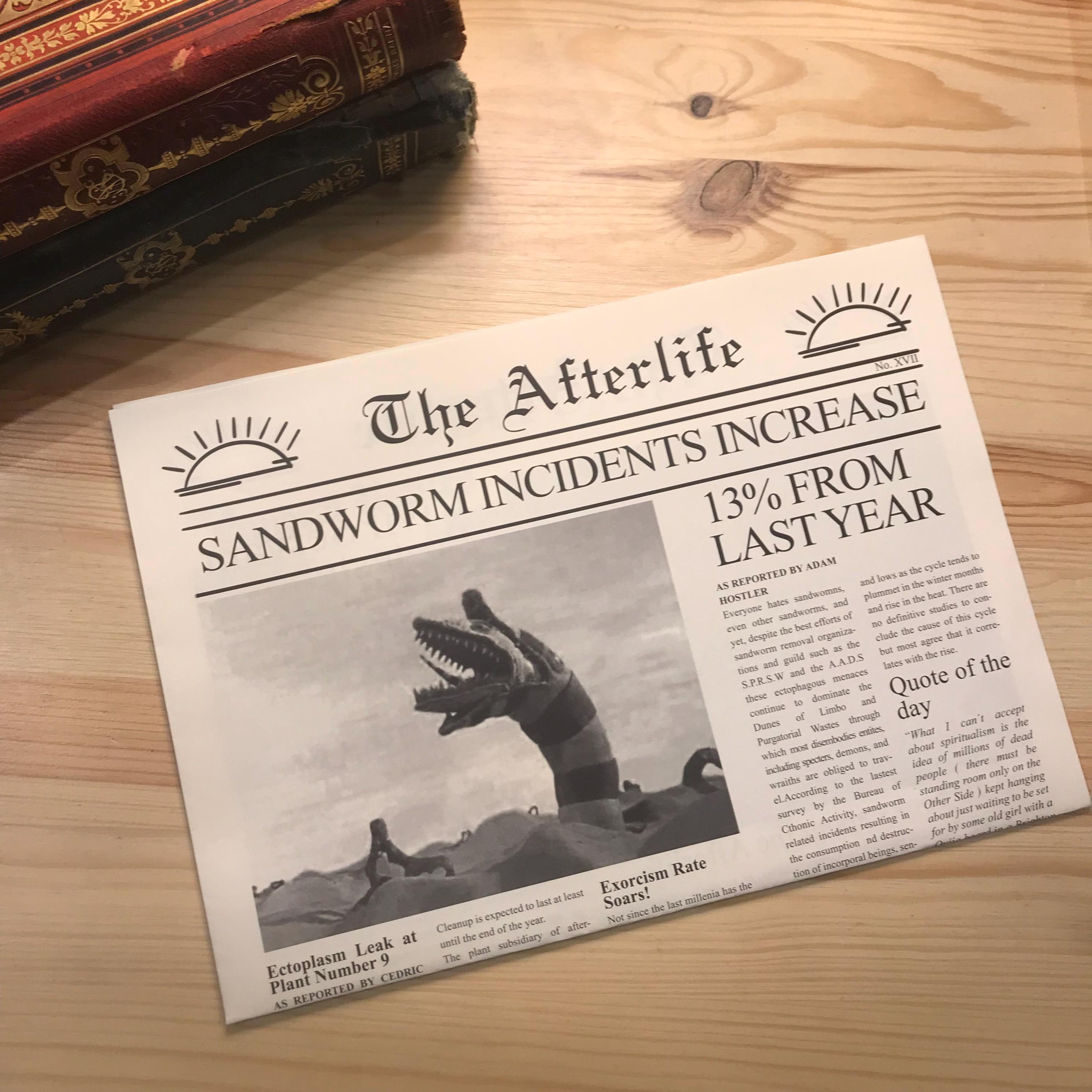 Digital download. Newspaper THE AFTERLIFE. Real Newspaper Size and A3